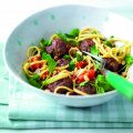 Tangy meatballs with noodles