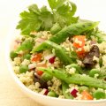 Runner bean & pea couscous salad