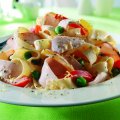 Turkey tagliatelle with lemon, peppers & peas