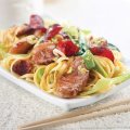 Sticky plum and duck stir fry