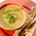 Curried leek & sweet potato soup