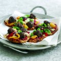 Mini meaty pizzas