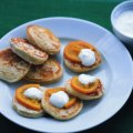 Guilt-free Scotch pancakes with glazed oranges