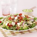 Tricolour couscous salad with guacamole