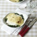 Cheesy haddock & spinach bake