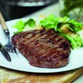 Barbecued whiskey & soy steaks