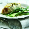 Baked plaice with orange & thyme stuffing