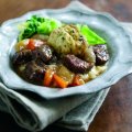 Simple beef casserole with herb dumplings