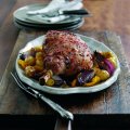 Roast lamb with sweet chilli glaze