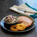 Gammon steaks with winter coleslaw