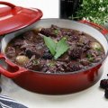 Venison casserole with blackberries & port