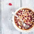 Raspberry & almond clafoutis