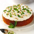 Mint topped carrot cake