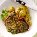 Parsley salsa verde with lamb
