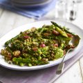 Grilled radishes, fennel & asparagus salad with a caper dressing
