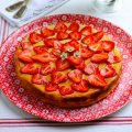 Strawberry, ricotta & lemon thyme cheesecake