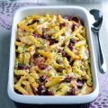 Creamy pasta bake with beetroot & smoked ham