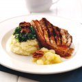 Grilled pork chop with buttered mash