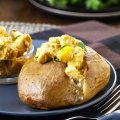 Curried chicken & mango jacket potato