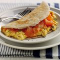 Oat pancakes with smoked salmon & eggs