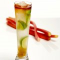 Rhubarb mule cocktail