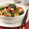 Chinese kale & prawn stir-fry