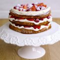 Sophie Michell's hazelnut meringue layer cake with strawberries