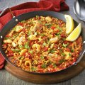 Seafood paella