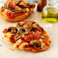 Mushroom & salami pizzas