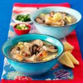Hot & sour chicken & exotic mushroom soup