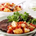 Roast beef with salsa patatas bravas