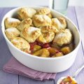 Peach & raspberry cobbler