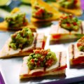 Peppadew guacamole on quesadillas