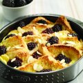 Blackberry & almond bread & butter pudding