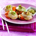 Steamed scallops with ginger