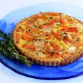 Chantenay, thyme, goat’s cheese & crème fraiche tart