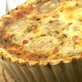 Roasted shallot, bacon, cheddar & chive tart