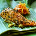 Steamed tikka masala salmon parcels