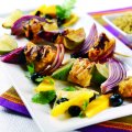 Grilled swordfish kebabs
