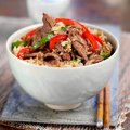 Red & green pepper beef
