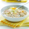 Marmalade porridge with clotted cream