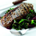 Seared beef steak with kale & beetroot