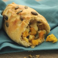 Twisted pasties with pumpkin & pear