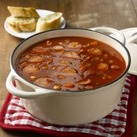 Smoked pork sausage & bean casserole