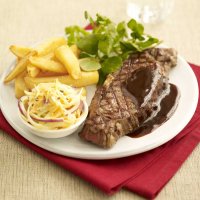 Steak with Bourbon & Black sauce