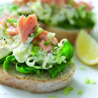 Swedish smörgås with potato salad