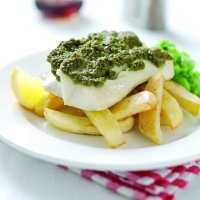 Pesto cod & chips