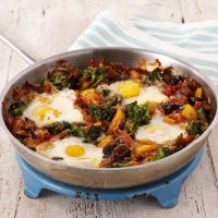 Gino D'Acampo's flamenco eggs with Bellaverde broccoli