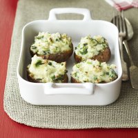 Cheesy leek jacket potatoes