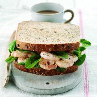 Prawn mayonnaise with Tabasco sauce sandwich